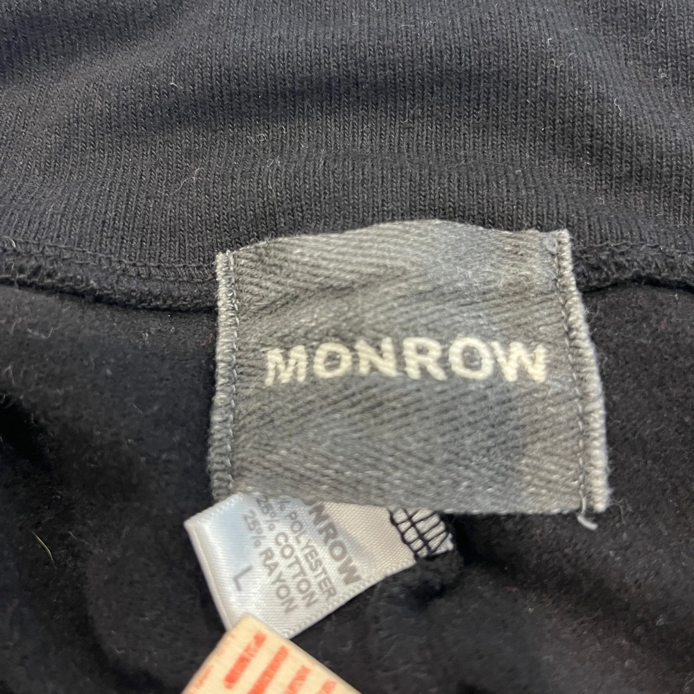 MONROW Jogger Sweatpants‎ Womens Large Black Multi Zip Moto Zip Ankle Modern USA - Picture 5 of 7